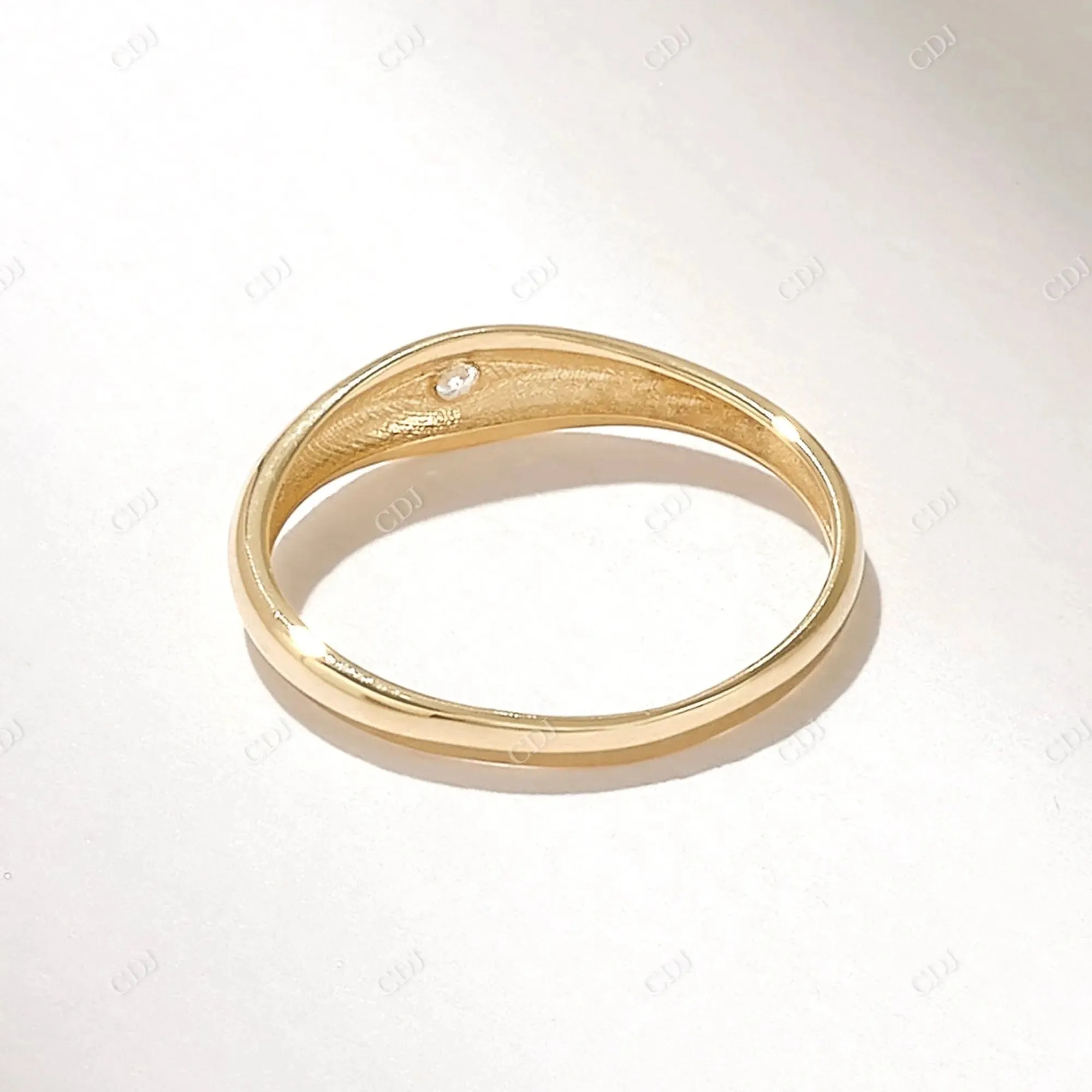 0.02CT Round Lab Grown Diamond Iconic Star Signet Ring