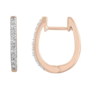 0.15ct Diamond Huggie Earrings In 9Ct Rose Gold
