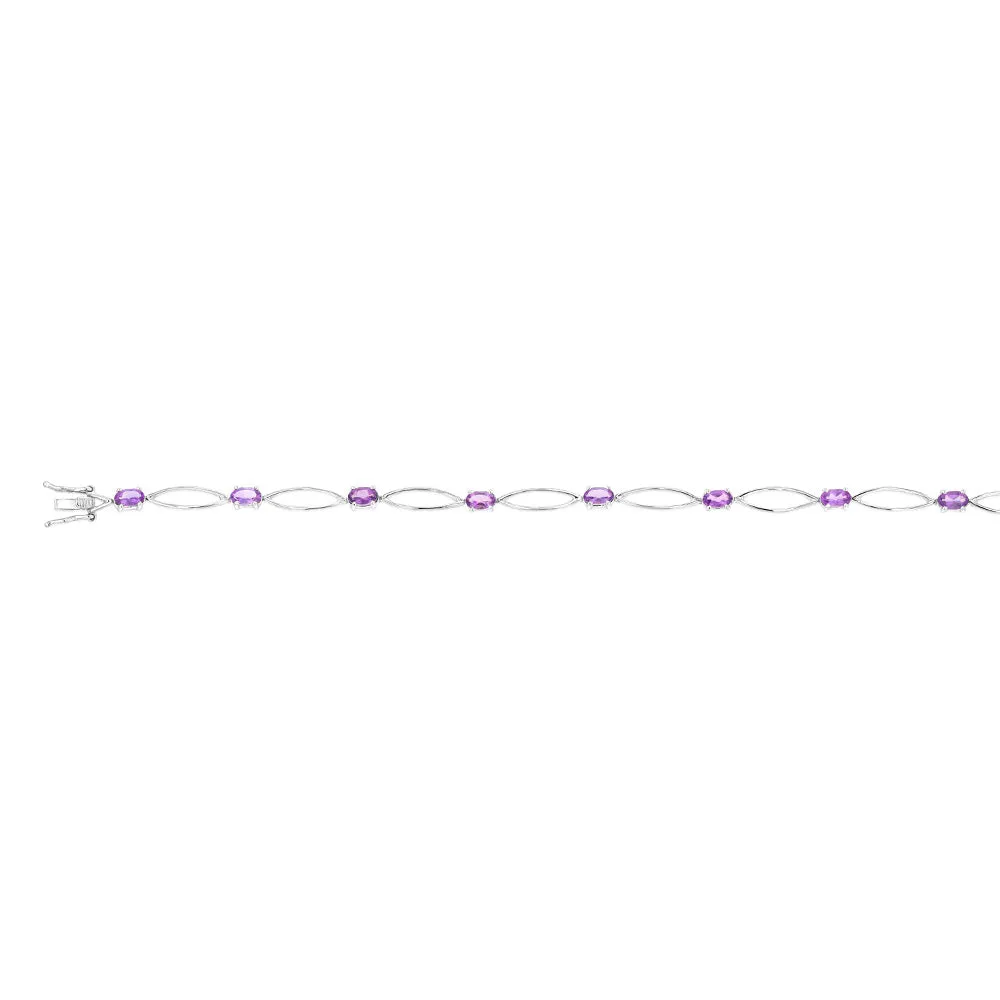 10Amethyst Bracelet in Sterling Silver