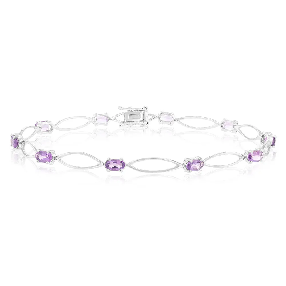 10Amethyst Bracelet in Sterling Silver