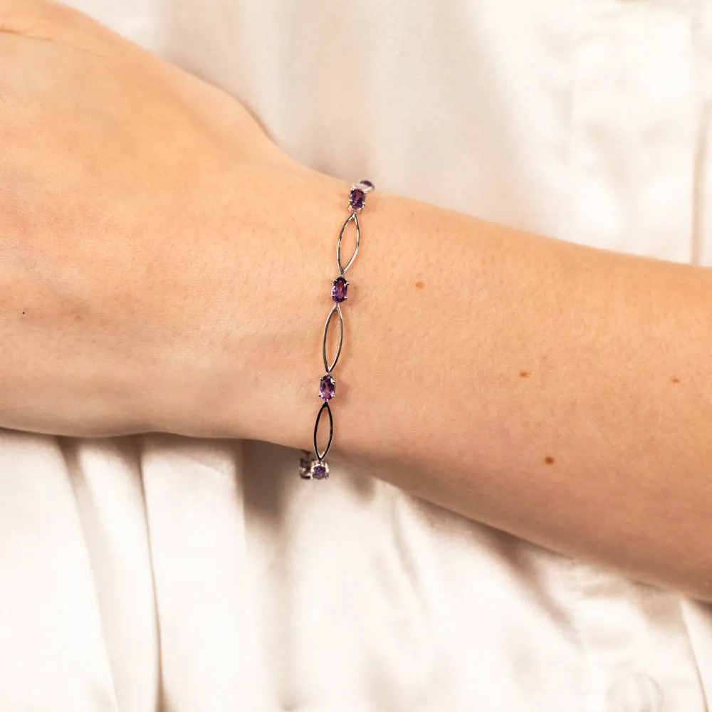 10Amethyst Bracelet in Sterling Silver