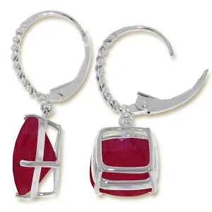 13.5 Carat 14K Solid White Gold Looking Ahead Ruby Earrings