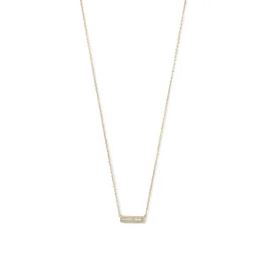 14 Karat Gold Plated Mini CZ Bar Necklace