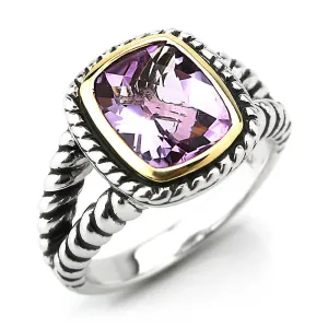 14K Gold And 925 Sterling Silver Ring in Amethyst (141R114803AM)