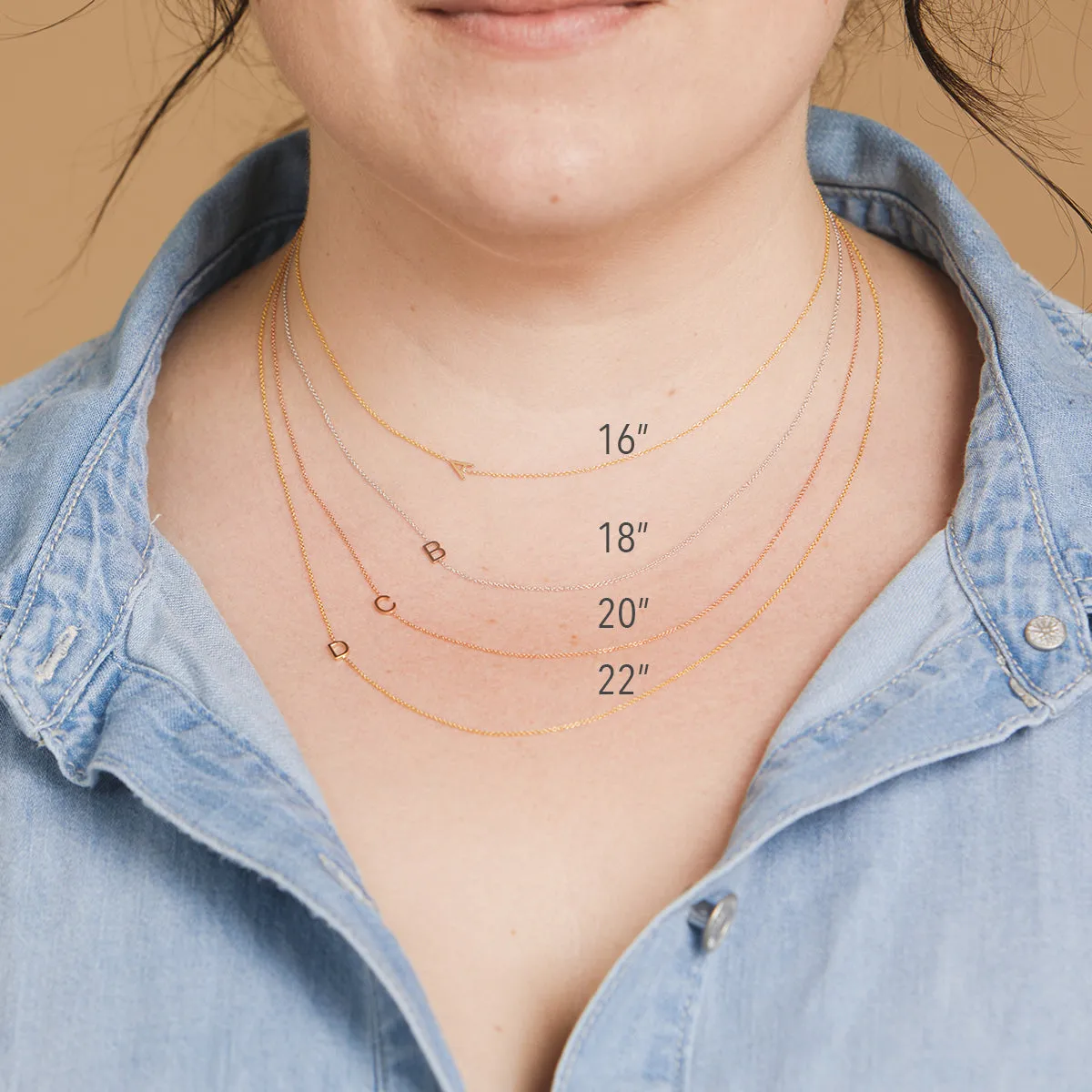 14K Gold Asymmetrical Birthstone Necklace - Amethyst (February)