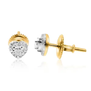 14k Gold Diamond Heart Shaped Earrings 0.11 Ctw