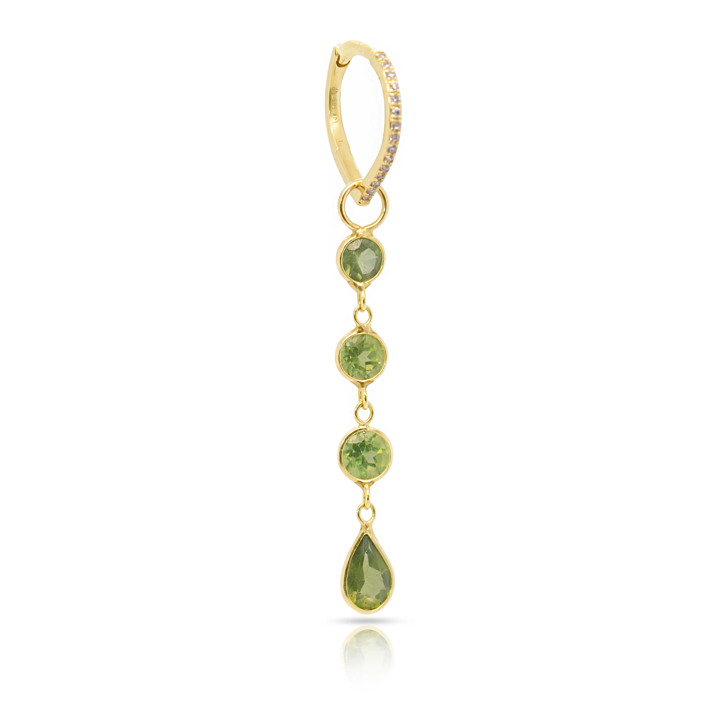 14K Gold Peridot Raindrop Earring Charm