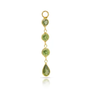 14K Gold Peridot Raindrop Earring Charm