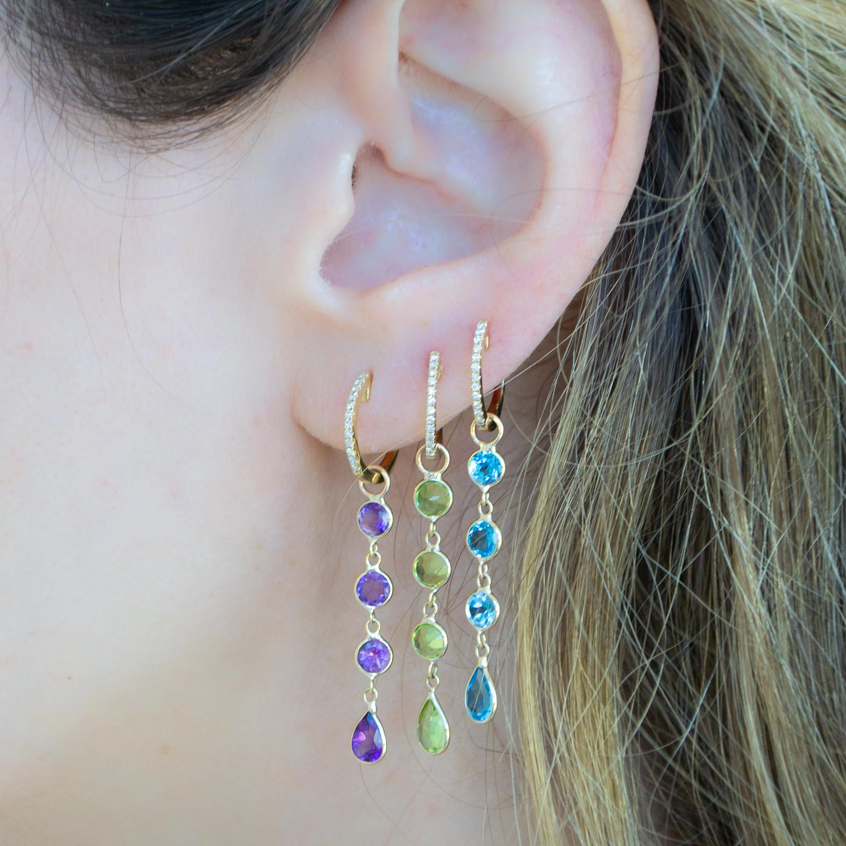 14K Gold Peridot Raindrop Earring Charm
