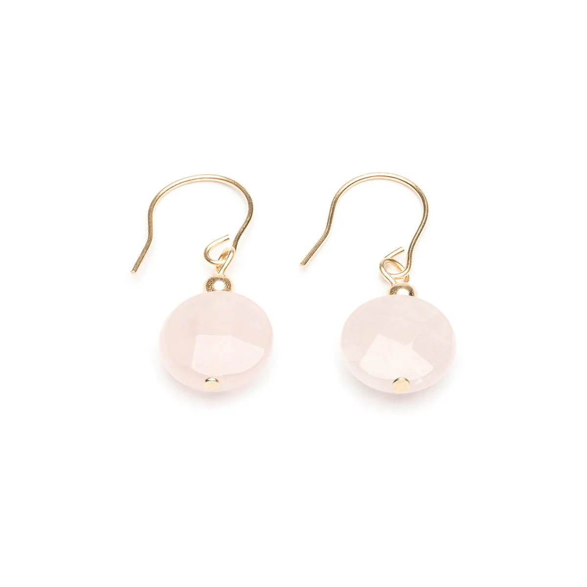 14k Gold Rose Quartz Earrings