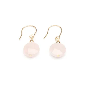 14k Gold Rose Quartz Earrings