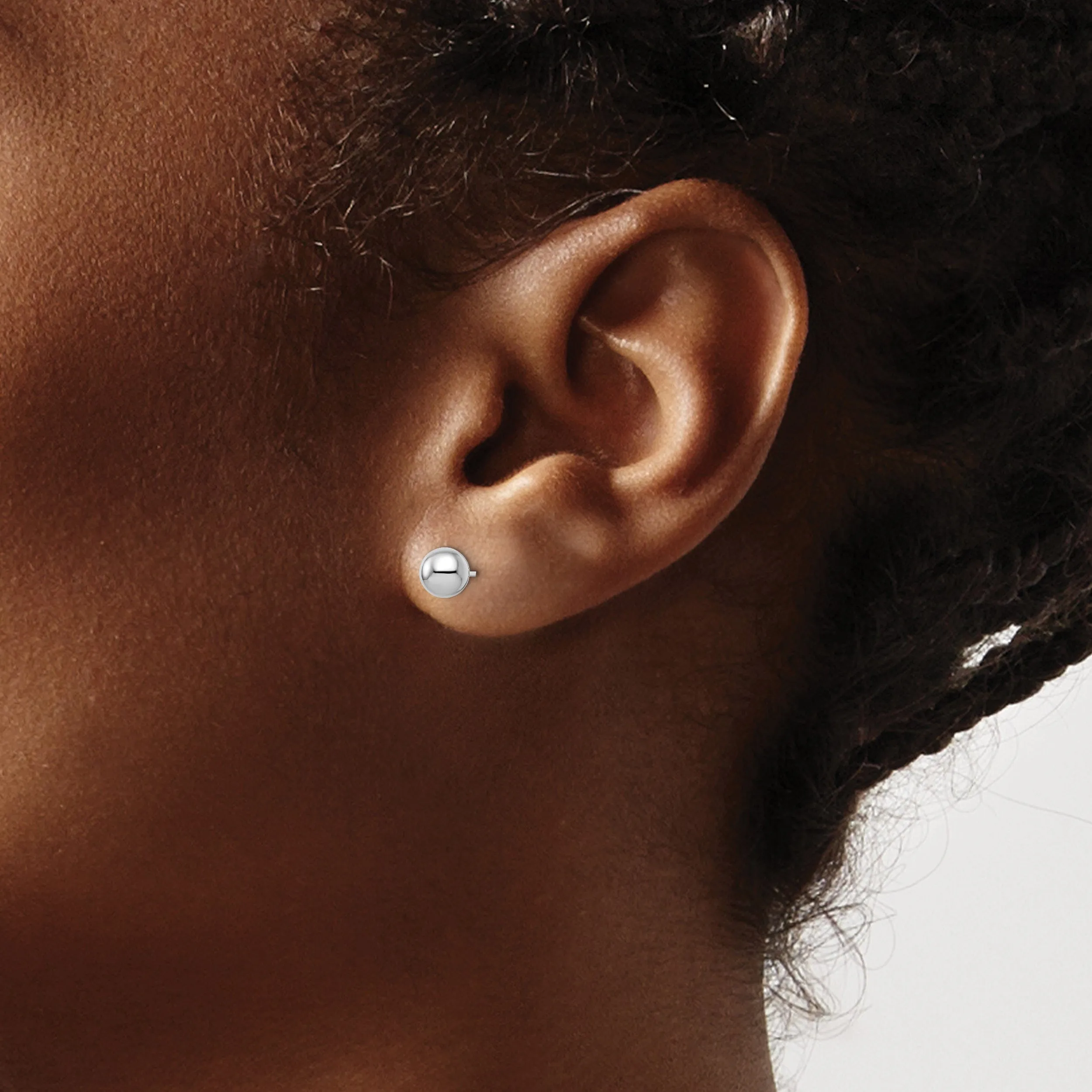 14k White Gold 6mm Ball Post Earrings