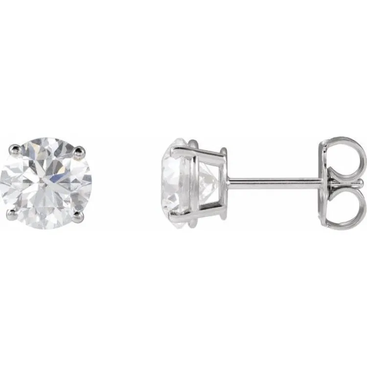 14K Yellow 7 mm Natural Peridot Stud Earrings