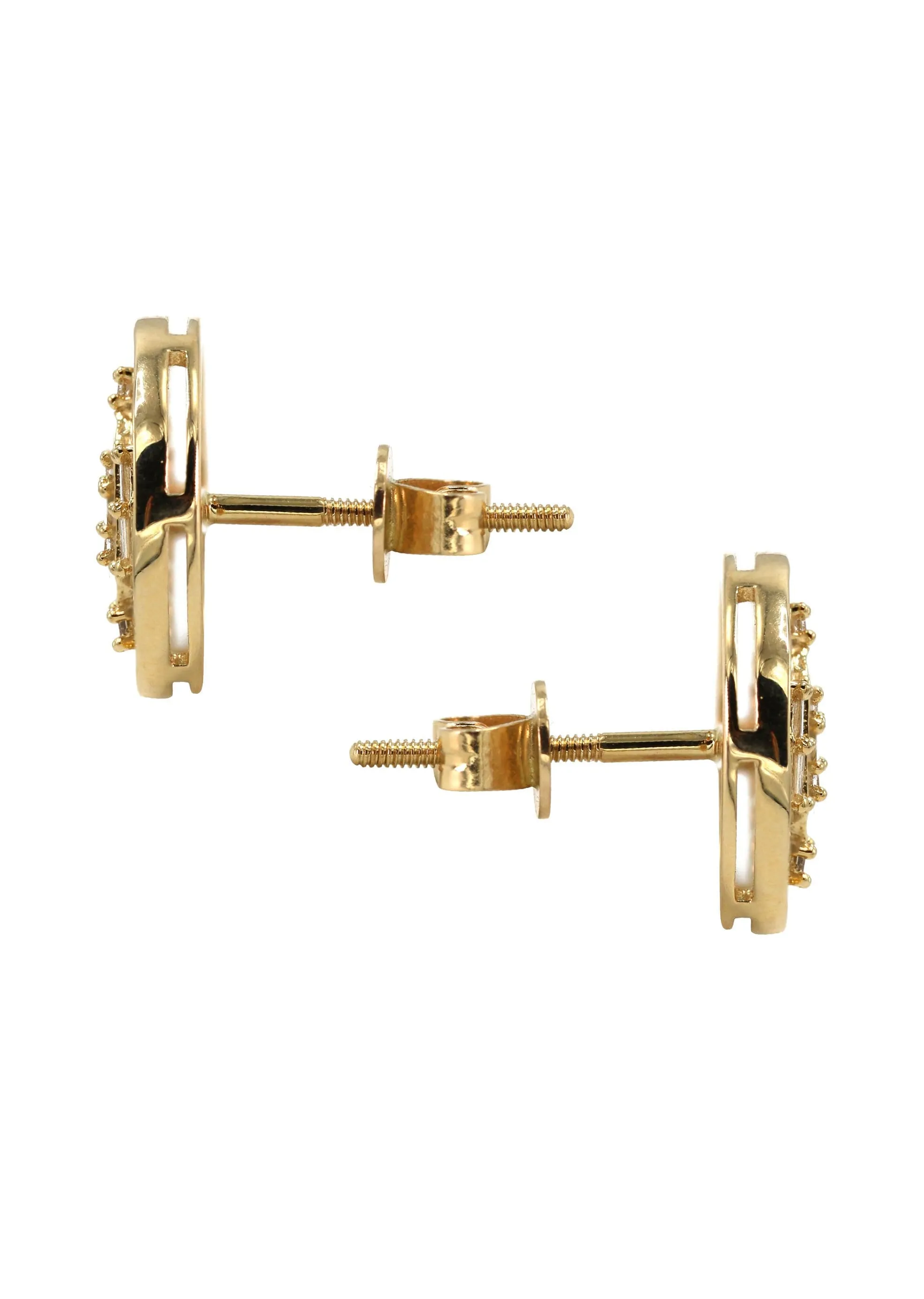 14K Yellow Gold Diamond Earrings For Men | 0.72 Carats | 2.92 Grams