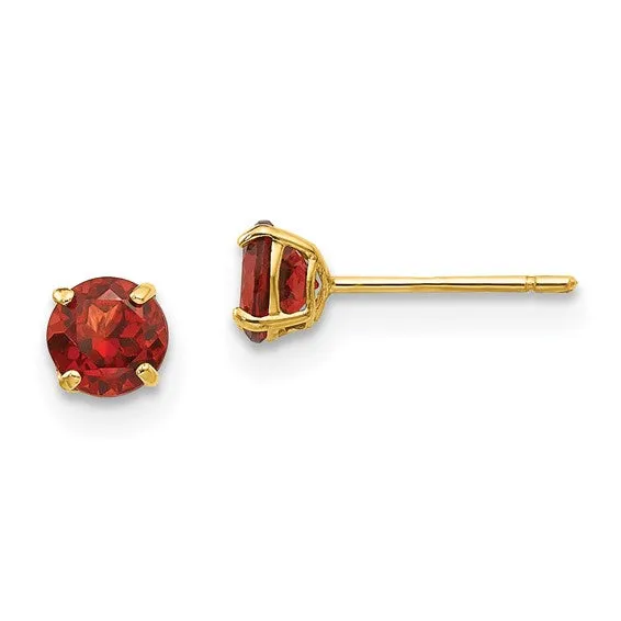 14k Yellow Gold Genuine Gemstones Post Earrings