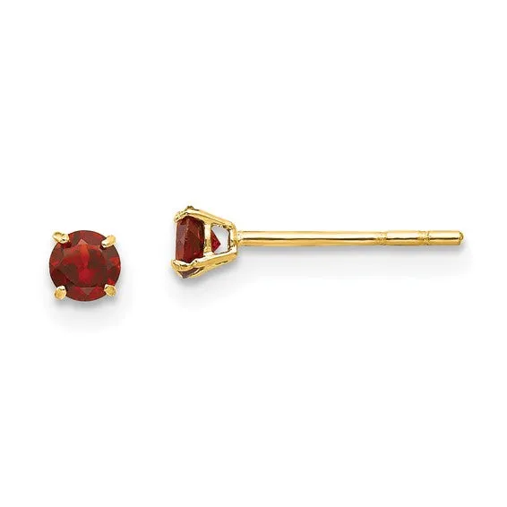 14k Yellow Gold Genuine Gemstones Post Earrings