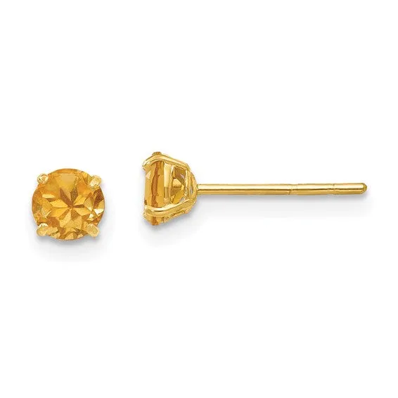 14k Yellow Gold Genuine Gemstones Post Earrings