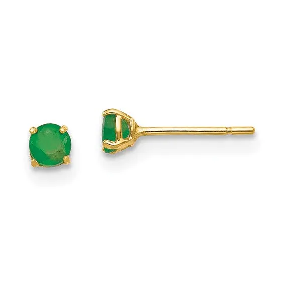14k Yellow Gold Genuine Gemstones Post Earrings