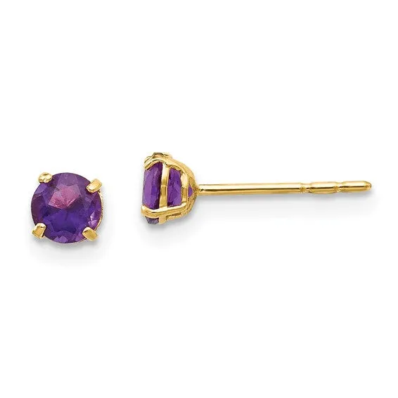 14k Yellow Gold Genuine Gemstones Post Earrings