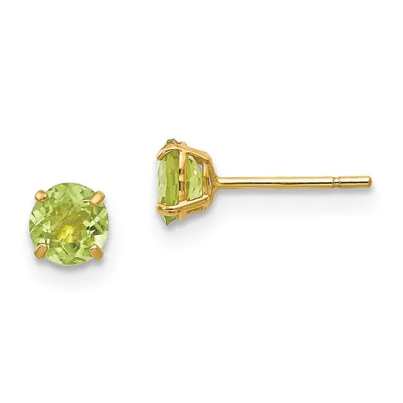 14k Yellow Gold Genuine Gemstones Post Earrings