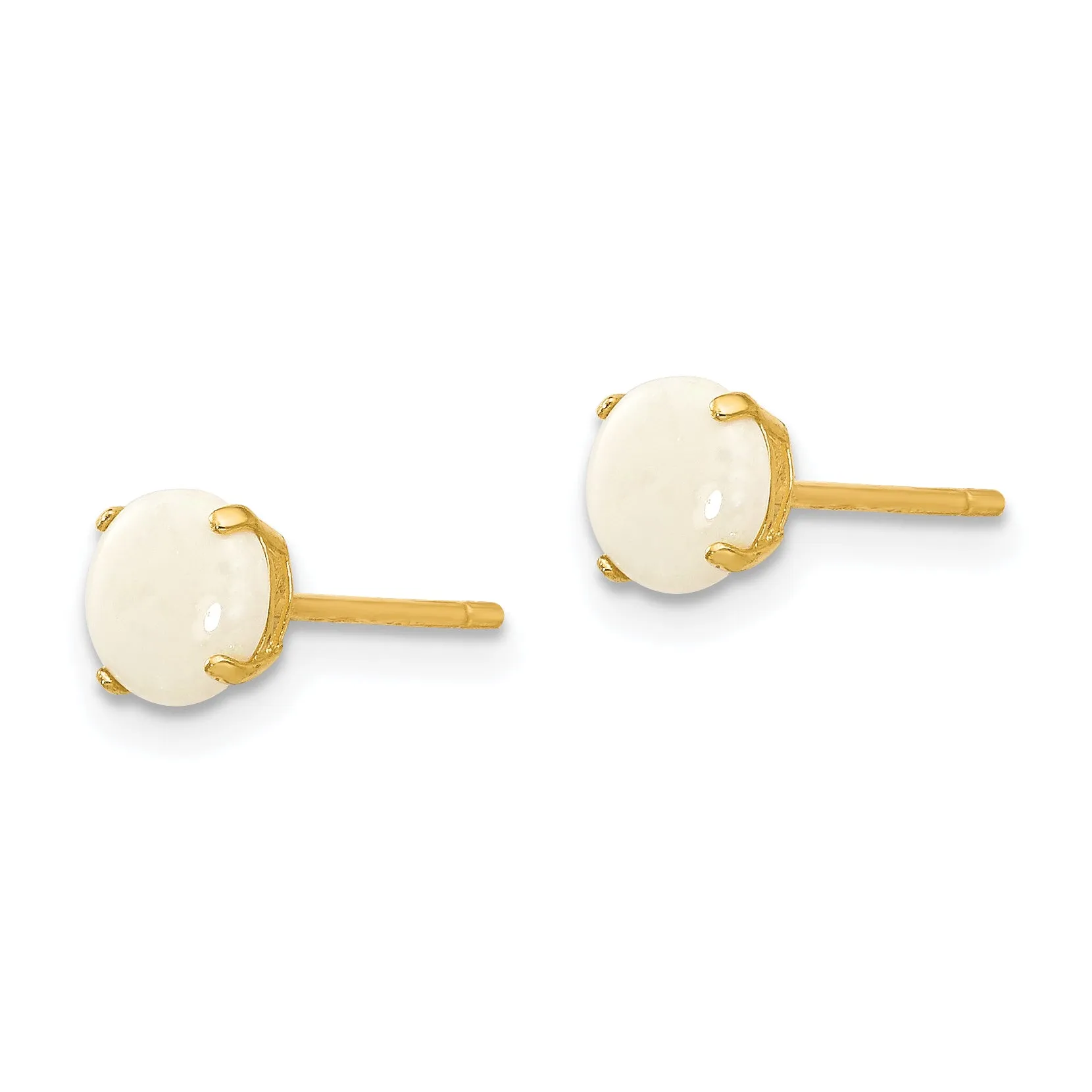 14k Yellow Gold Genuine Gemstones Post Earrings