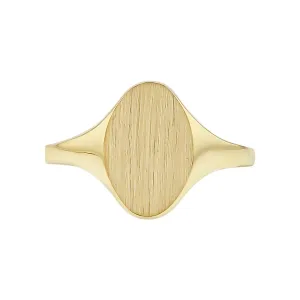 14K Yellow Gold Oval Signet Ring