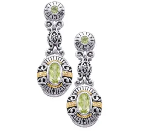 14Kt/Silver Lemon Quartz and Diamond Earrings (141ER110320)