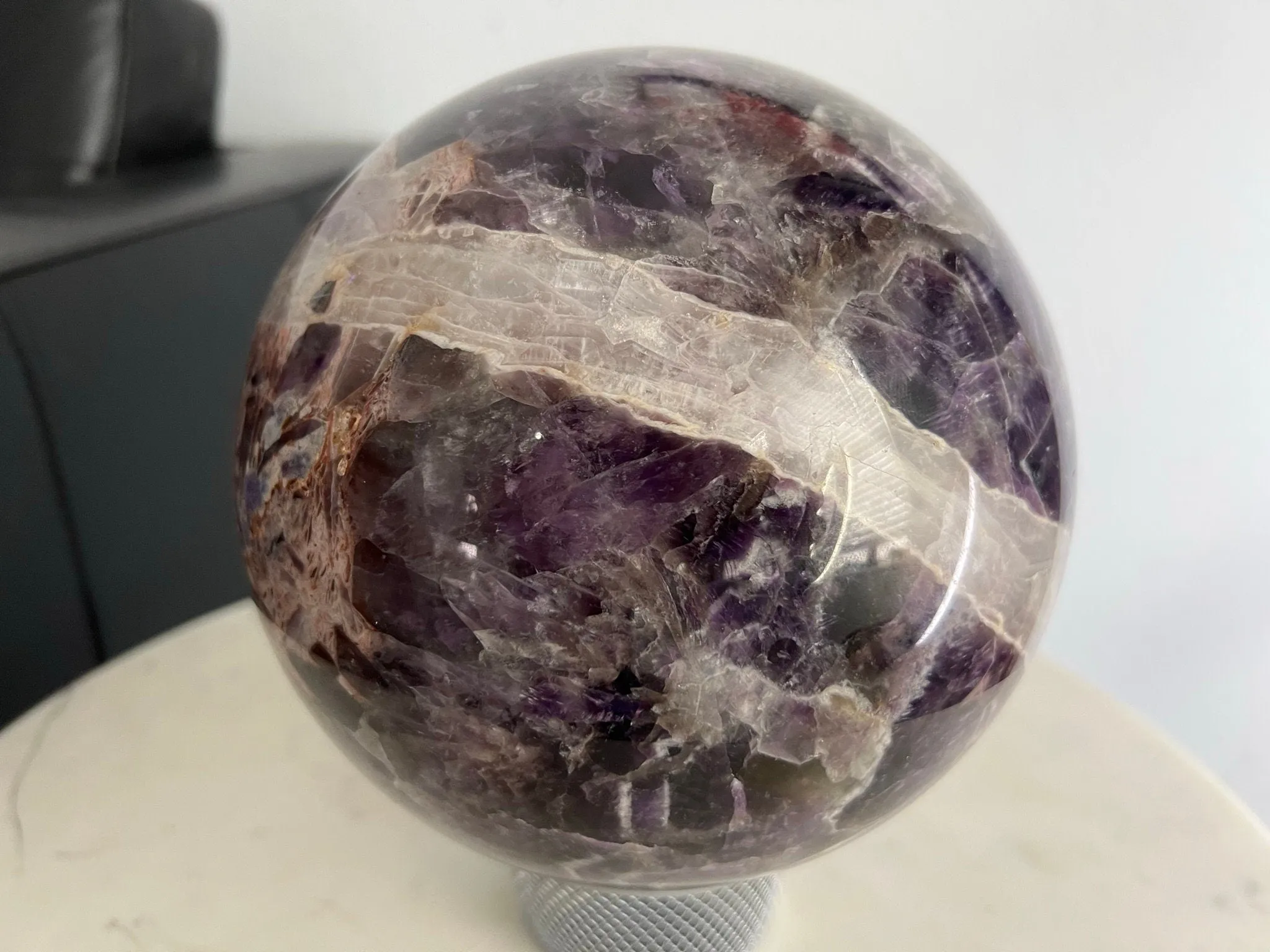15 lb 13oz/7.17kg Chevron Dream Dogtooth Amethyst from Madagascar