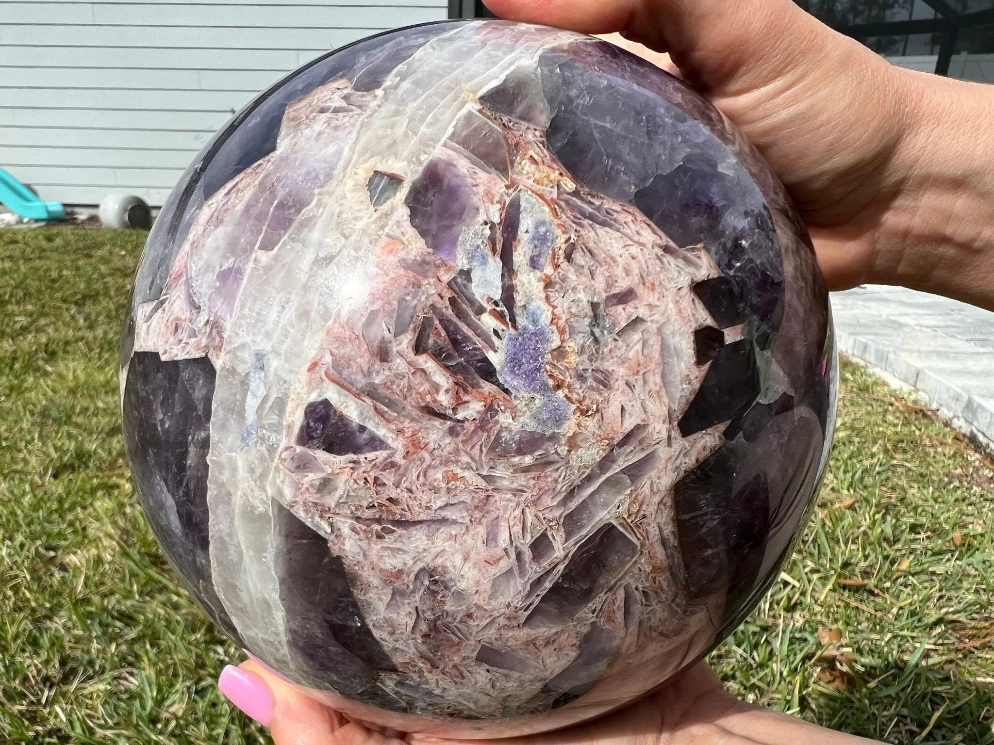 15 lb 13oz/7.17kg Chevron Dream Dogtooth Amethyst from Madagascar