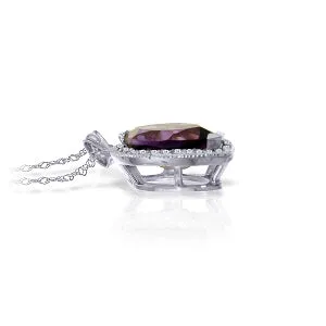 1.8 Carat 14K Solid White Gold Purple Nights Amethyst Diamond Necklace