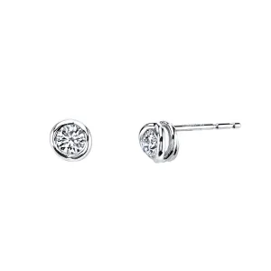 18ct White Gold 0.50ct Bezel Set Diamond Stud Earrings KSL1542WR5J