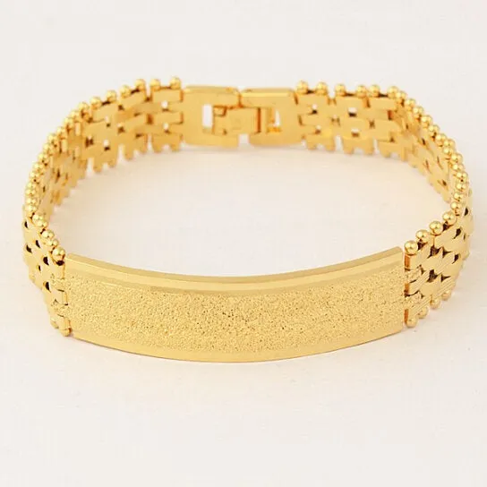 18k Gold Filled Unisex band ID Bracelet