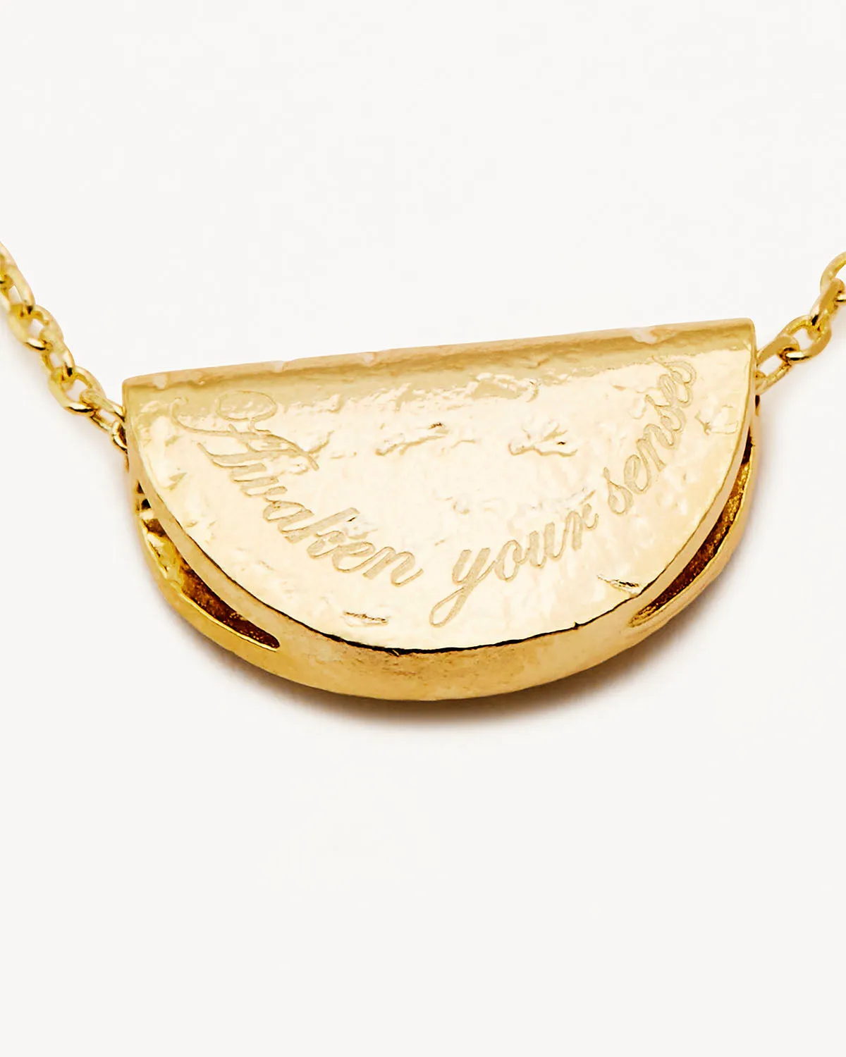 18k Gold Vermeil Lotus Birthstone Necklace - February - Amethyst