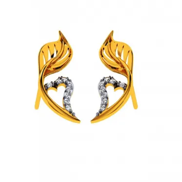 18KT (585) Yellow Gold And Diamond Earrings For Women