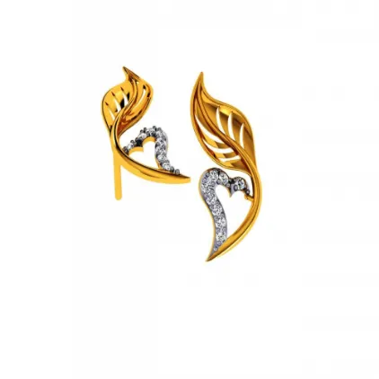 18KT (585) Yellow Gold And Diamond Earrings For Women