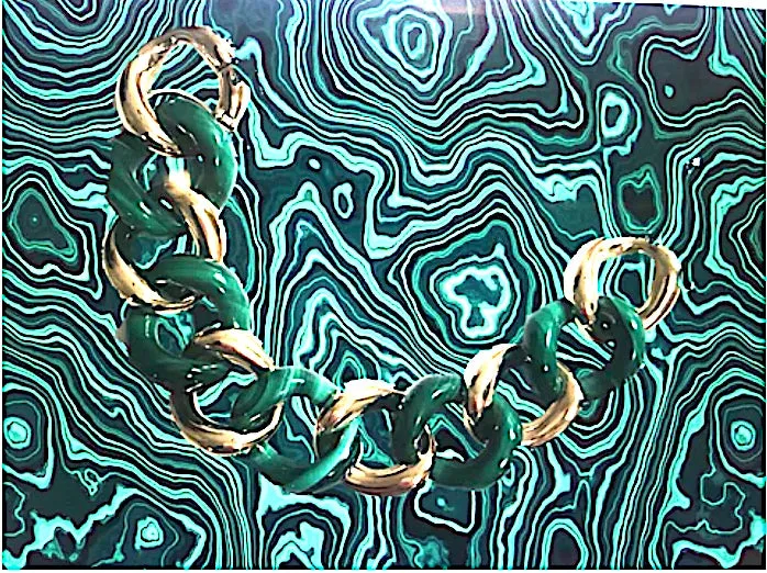 18kt Malachite and Gold Link Bracelet