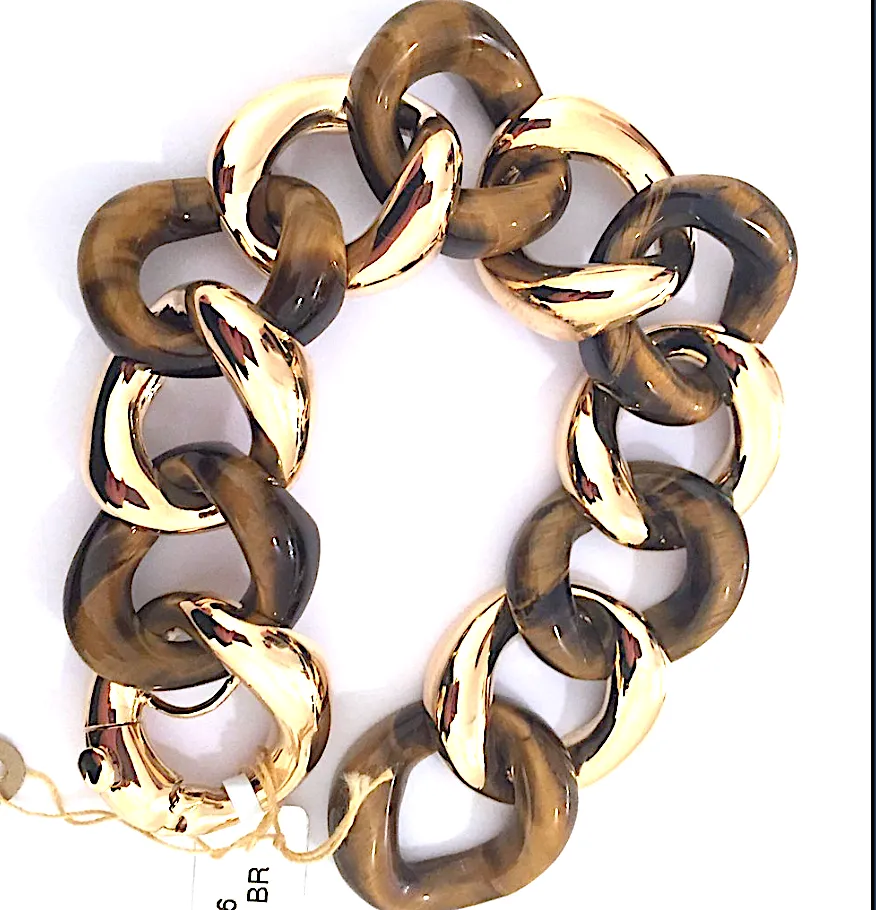 18kt Malachite and Gold Link Bracelet