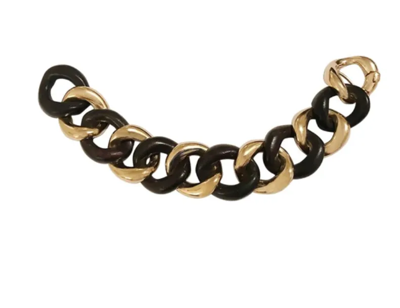 18kt Malachite and Gold Link Bracelet