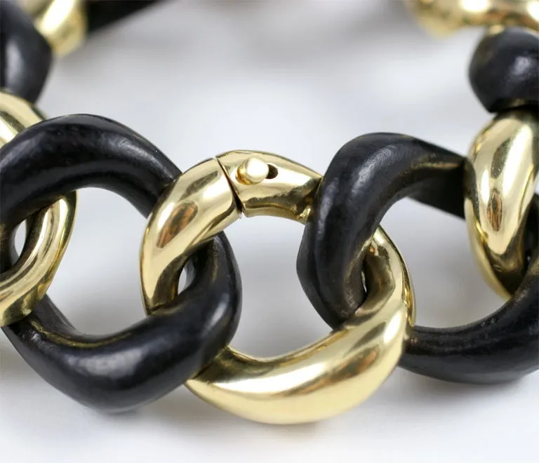 18kt Malachite and Gold Link Bracelet