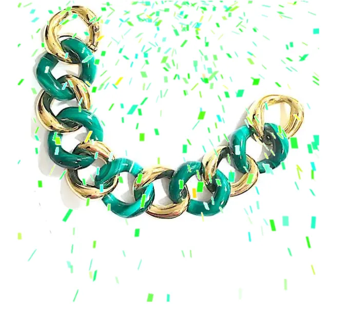 18kt Malachite and Gold Link Bracelet