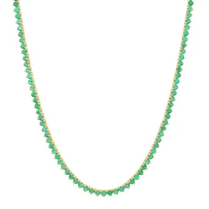 3-Prong Emerald Tennis Necklace