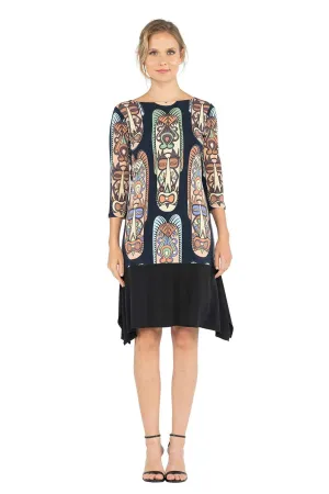 3/4 SLV Flutter Bottom Longer Dress