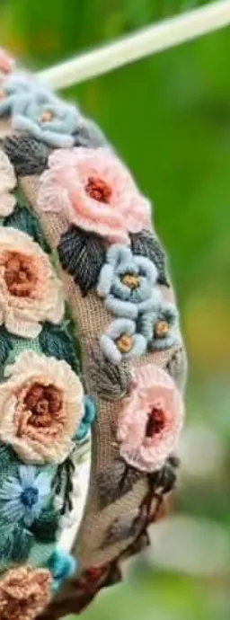 3D Flower Embroidered Headband, Collection Claire