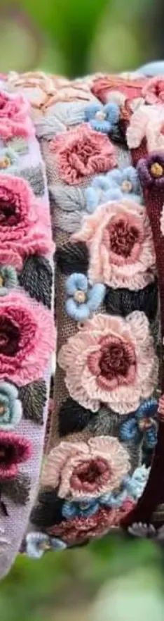 3D Flower Embroidered Headband, Collection Claire