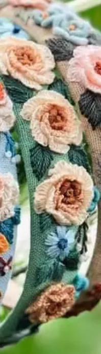 3D Flower Embroidered Headband, Collection Claire