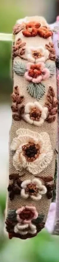 3D Flower Embroidered Headband, Collection Claire
