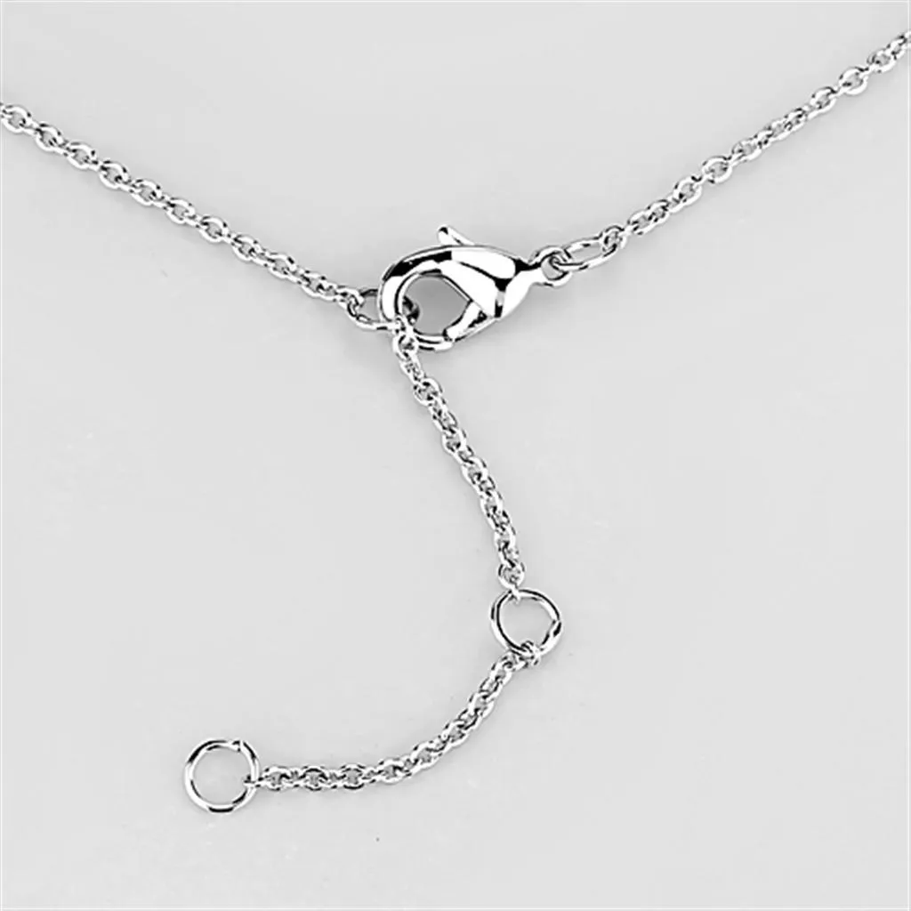 3W438 - Rhodium   Ruthenium Brass Necklace with AAA Grade CZ  in Amethyst