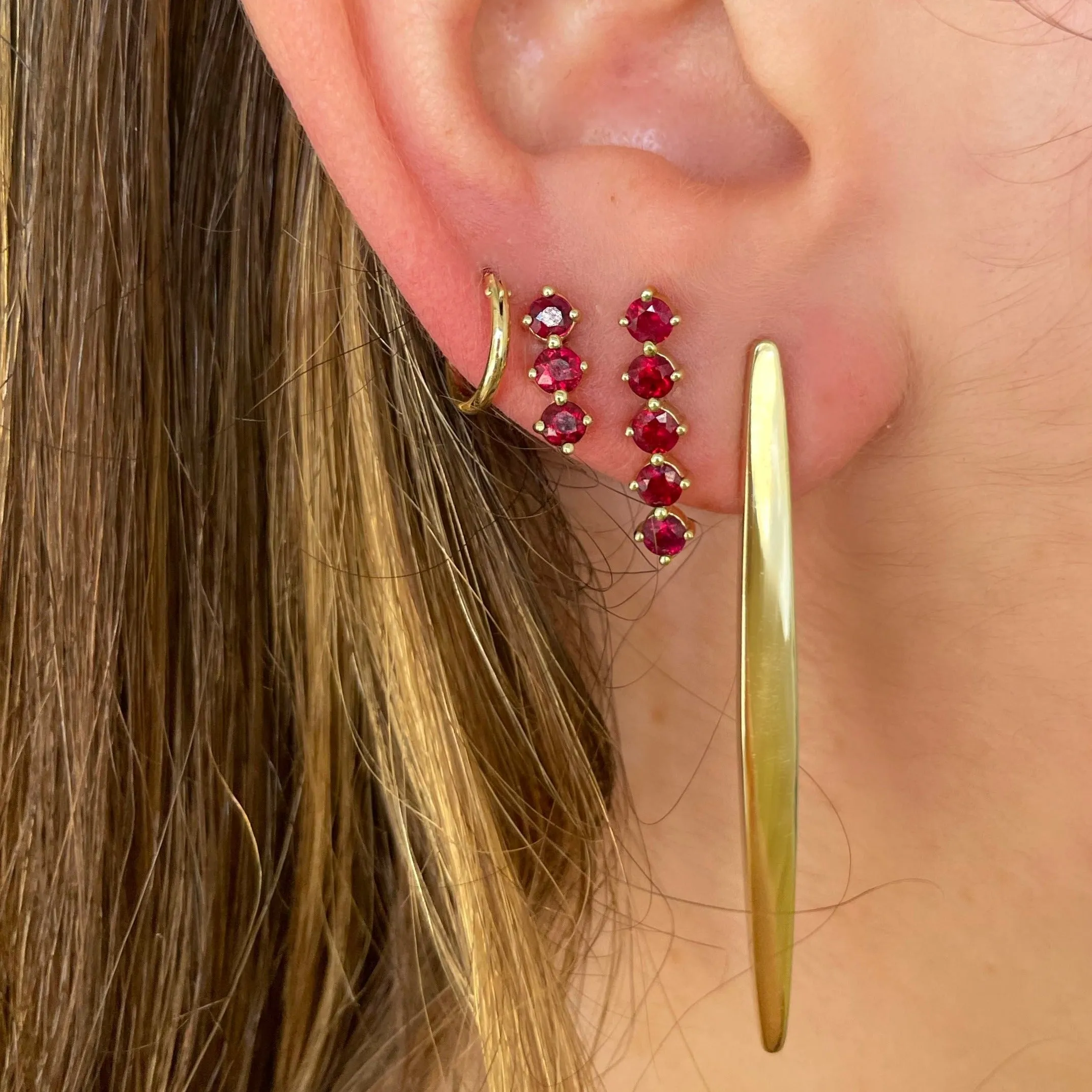 5 Ruby Stud Earrings