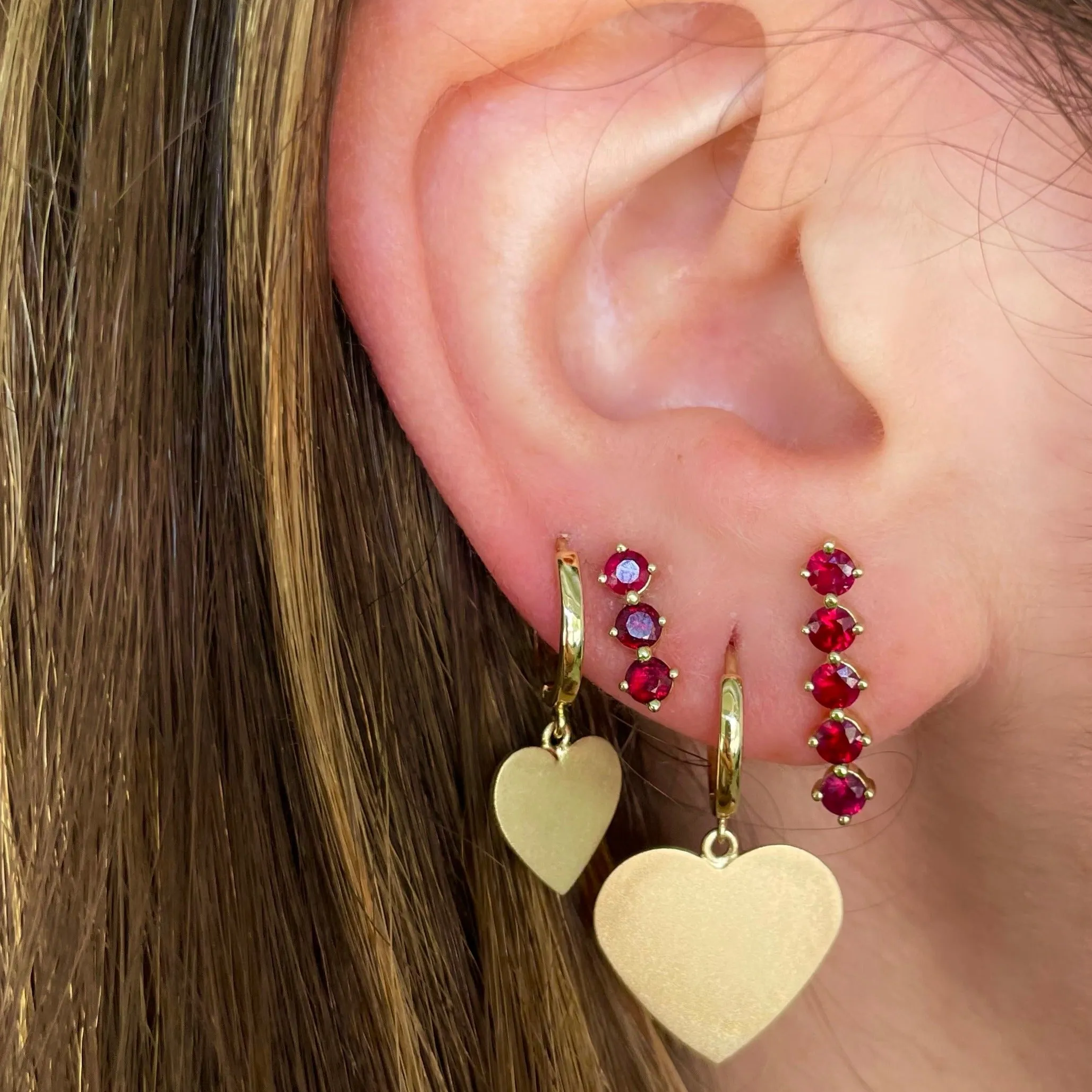 5 Ruby Stud Earrings