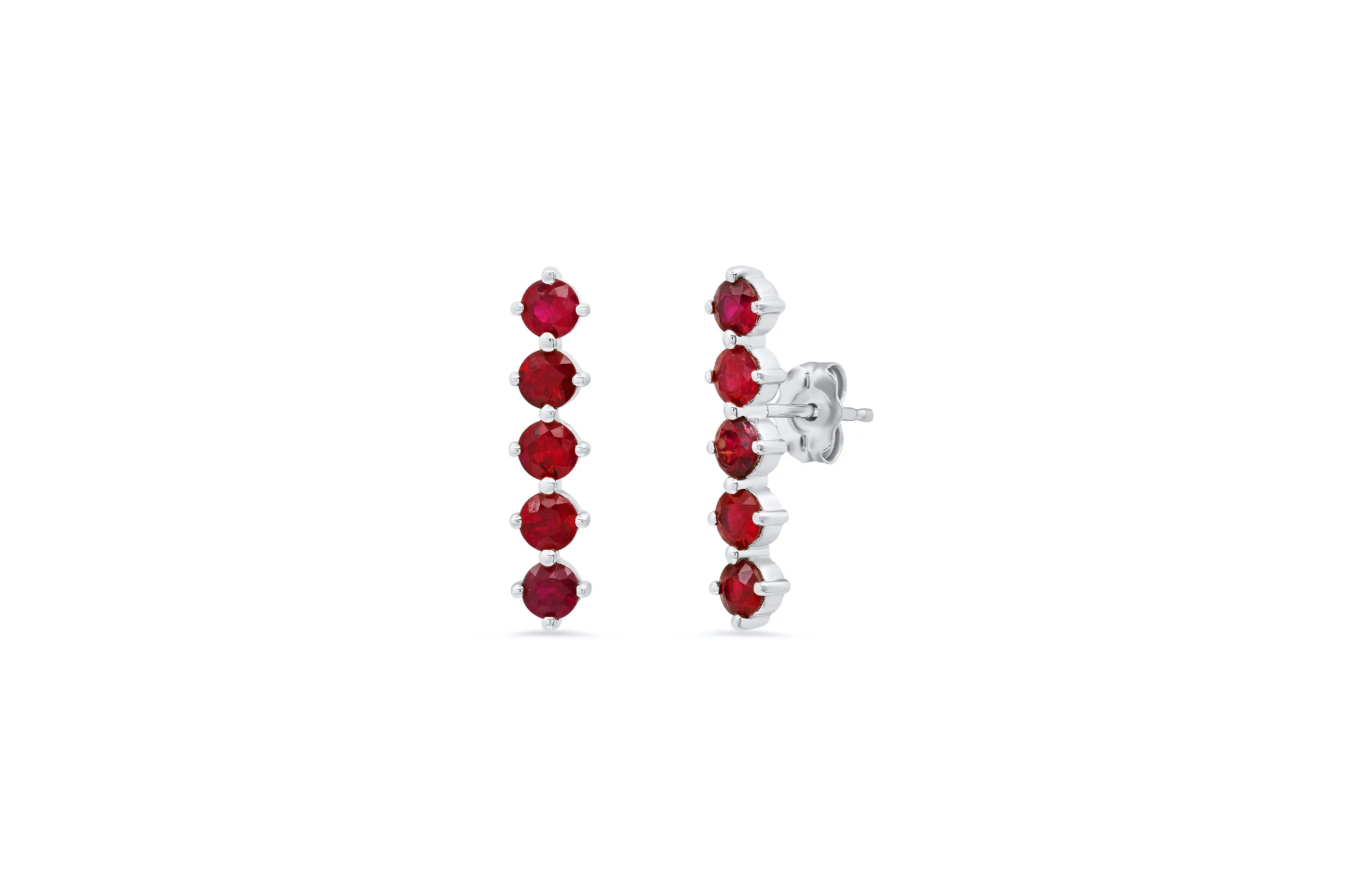 5 Ruby Stud Earrings